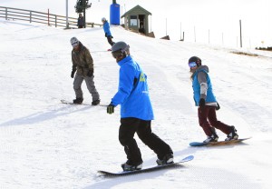 Group of snowboarders on mountain